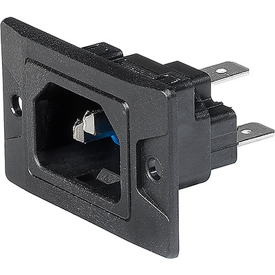 6080  IEC Appliance Inlet C14/C18, Screw-on mounting, Front side,Quick-connect
