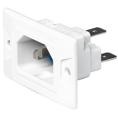 6080  IEC Appliance Inlet C14/C18, Screw-on mounting, Front side,Quick-connect