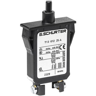 T13-612  Circuit Breaker for Equipment thermal, Snap-in type, Reset type, Screw terminals