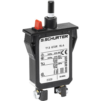 T13-672  Circuit Breaker for Equipment thermal, Snap-in type, Reset type with manual release, Screw terminals