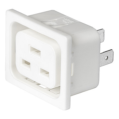 4792  IEC Appliance Outlet J, Snap-in, Front Side, Quick-connect Terminal