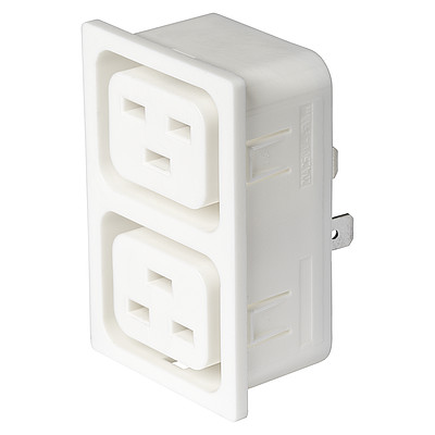 4770  Strip Block for Snap-in Mounting with 2 IEC Appliance Outlets