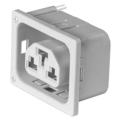 4763  Appliance Outlet F/J, with or w/o integrated Light Pipes, PCB terminals