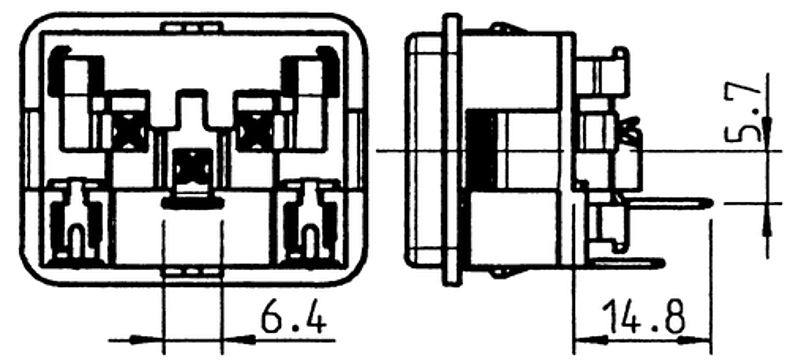 GSF2_Massbild_Anschlussbild_Schutzleiter Löt-/Steckanschluss 6.3x0.8mm