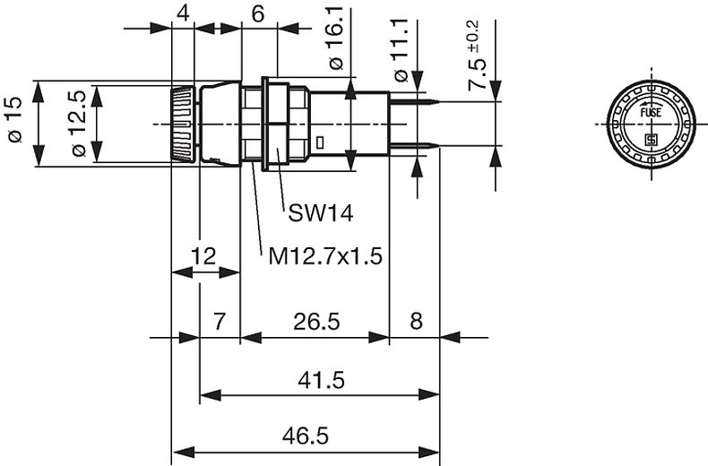 0751.0056  Schurter Sicherungshalter, Printmontage für 5 x 20 mm