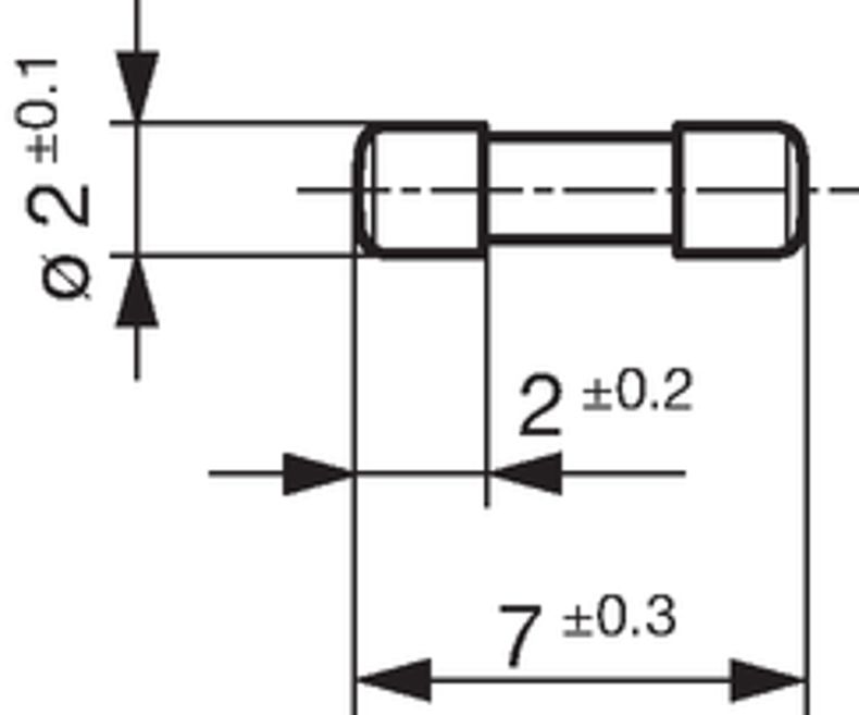 172876 - Surface Mount Fuse, 7 x 2 mm, Quick-Acting F, 125
