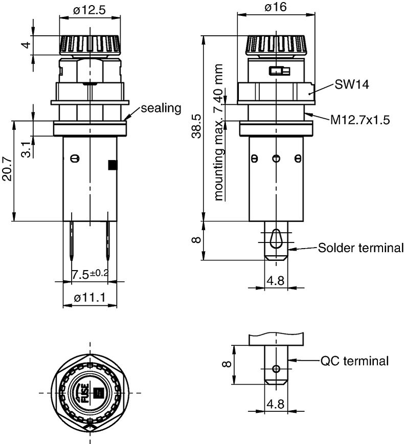 FPG2_Massbild_Mehransicht_Fingergrip_IP67
