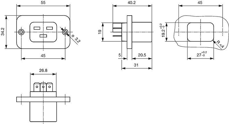 5017, SGE GST, PG07, G-Steckdose 16A/Frontplatte