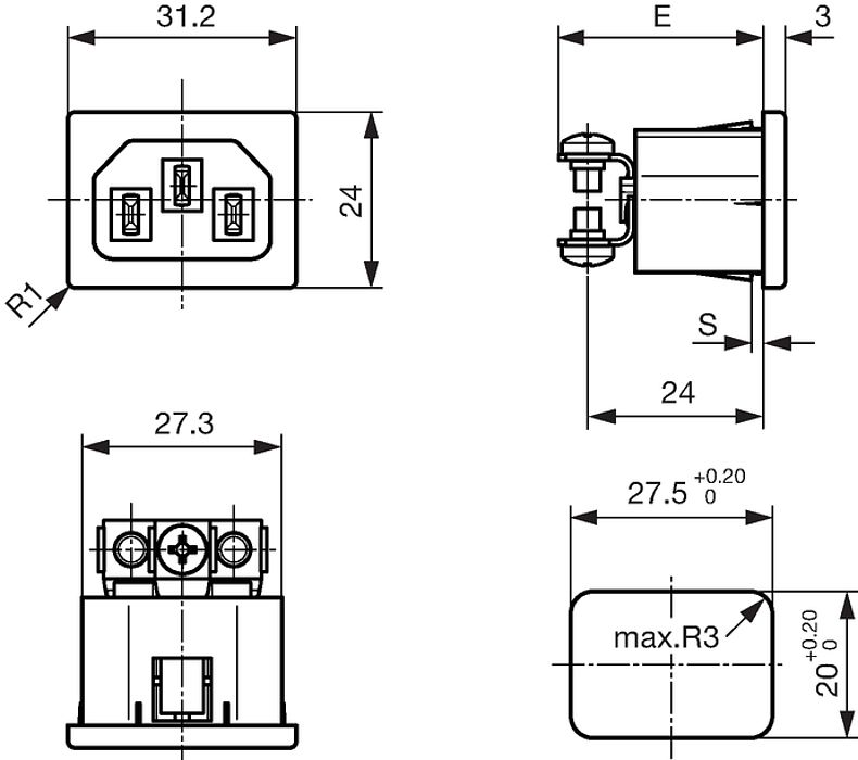 4301.1014.12, SCHURTER, Zubehör für Netzsteckverbinder