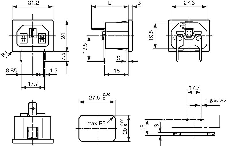 4301.1014.12, SCHURTER, Zubehör für Netzsteckverbinder