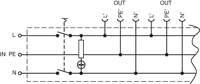 4740_Schaltbild_5_Gerätesteckdosen_Wippenschalter_beleuchtet