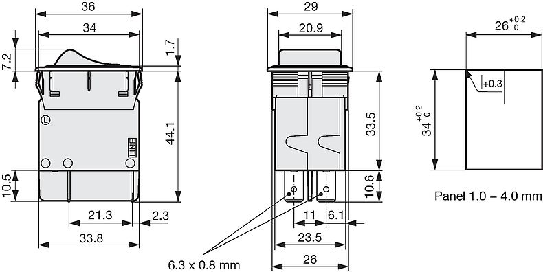 TA35 Rocker 2Pole - Circuit Breaker for Equipment thermal