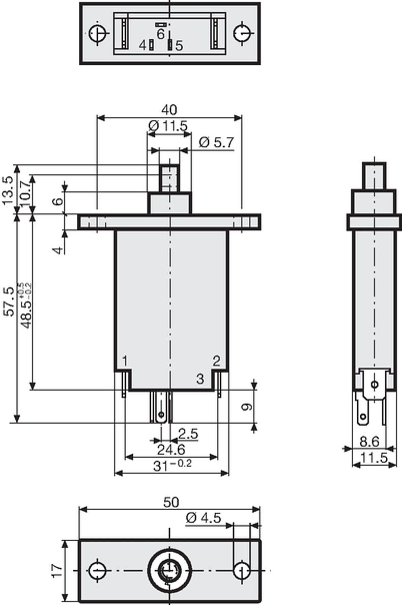 T12-111 - Circuit Breaker for Equipment thermal, Flange type, Reset ...