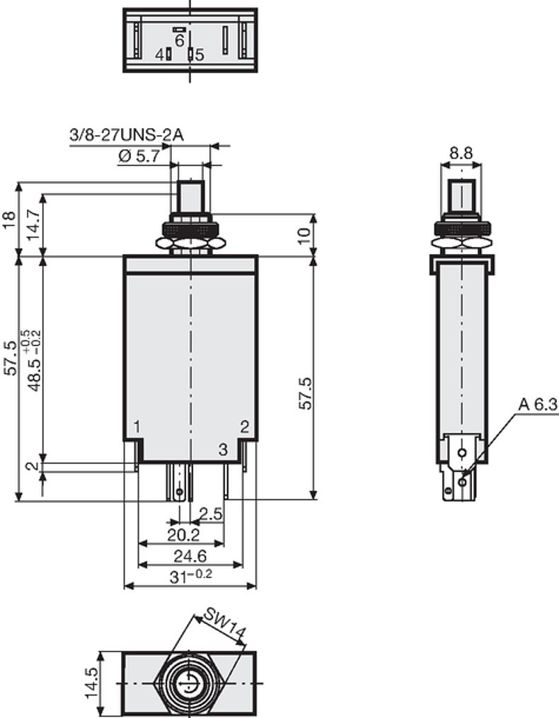 T12_211SN_Massbild_Gewindehalsbefestg_Steckanschluss