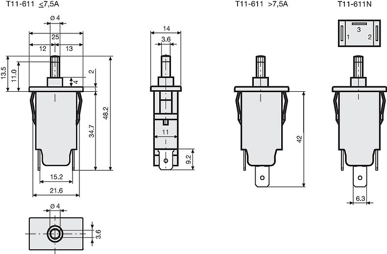 T11_611_Massbild_Schnappbefestigung_Diverse