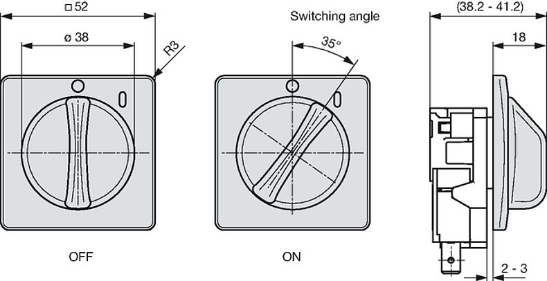 TA35_Drehknopf_Massbild_Frontabdeckung