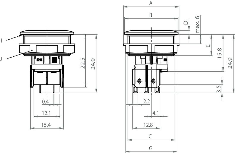 MSMII_M22_ST_DP_Sub_Microswitch_Massbild_Mehransicht
