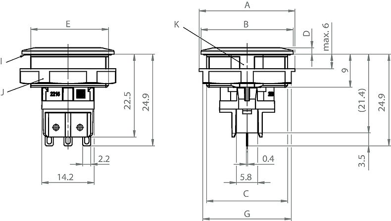 MSMII_M22_LE_Sub_Microswitch_Massbild_Mehransicht