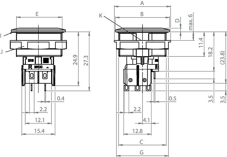 MSMII_M22_LE_AI_24VDC_DP_Sub_Microswitch_Massbild_Mehransicht