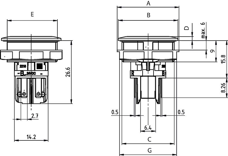 MSMII_M22_AE_RI_Bauform 1_Massbild_Mehransichten