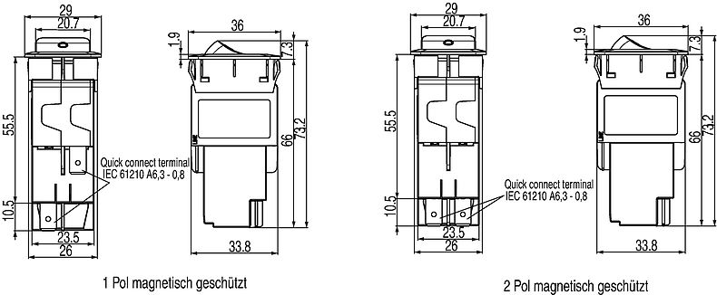 TA36_Wippe_2-pole_Massbild_1-and 2-pole-protected