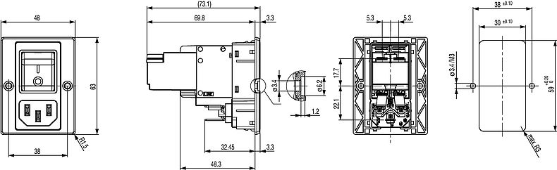 DG11_Massbild_Mehransicht_Schraubversion_B_Front_magnetic