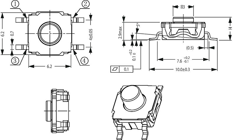 TCS6F_Massbild_Mehransichten_Gullwing_SMD